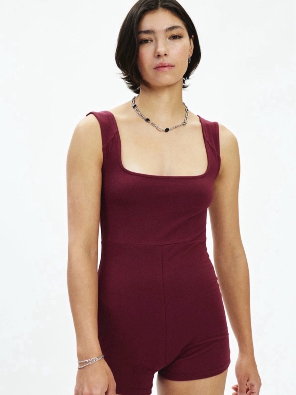 New Out From Under Bec Singlet Romper Sz M Dark Red Urban Outfitters Jumpsuit - Picture 5 of 5
